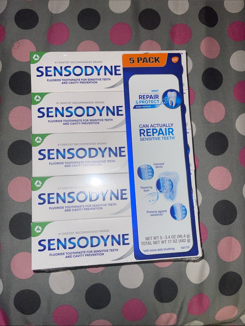 pack of Sensodyne toothpaste